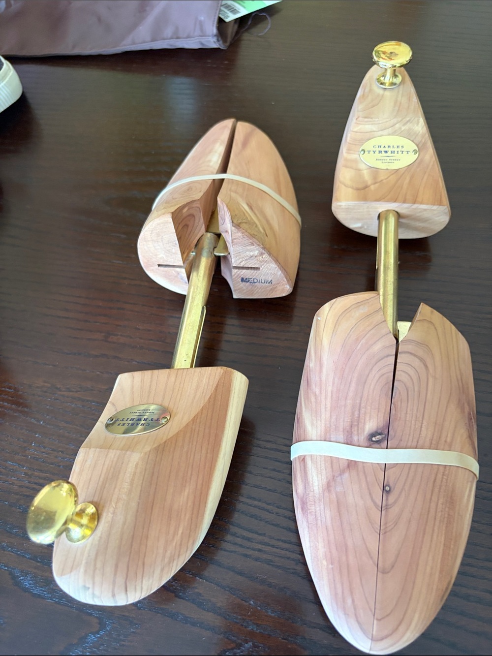 Charles Tyrwhitt Natural Wood Cedar Shoe Trees with Brass Hardware